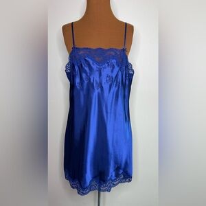 Erika Taylor Intimates Royal Blue Chemise Nightgown Size Medium